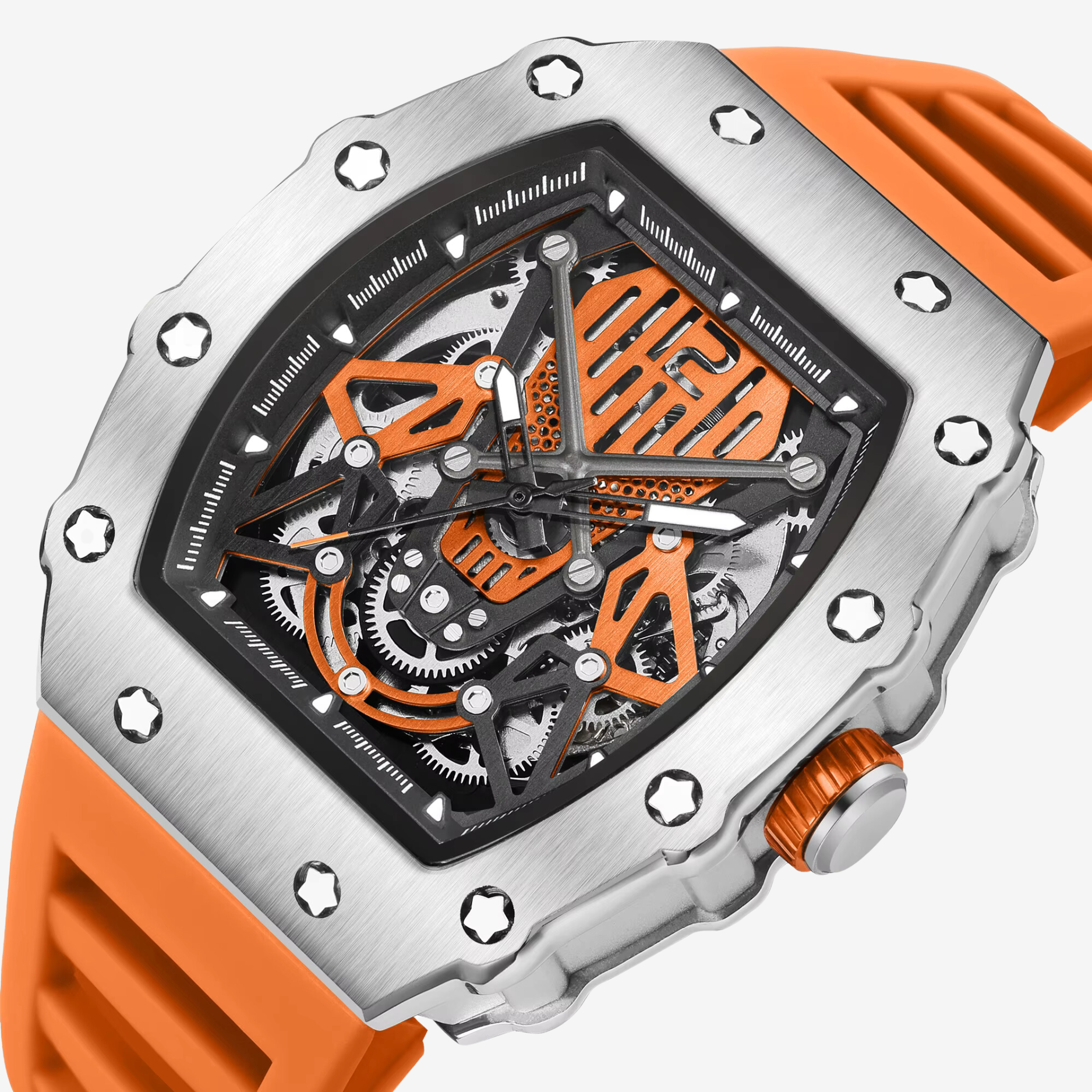 ChronoSport Orange - Automatic Skeleton Sport Watch